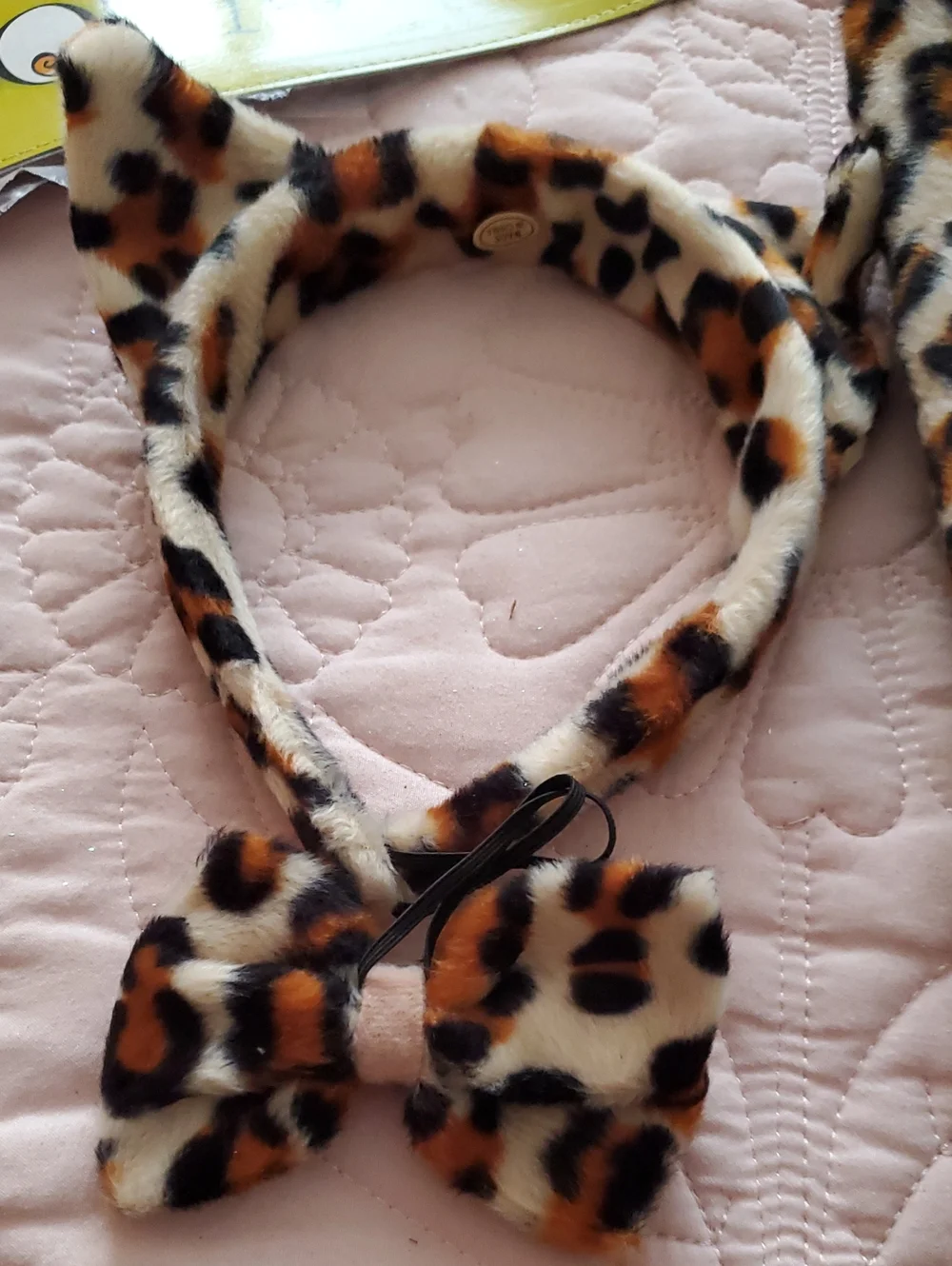 Leopard Print Kids Headband & Tail Set - Faux Fur Brown Leopard